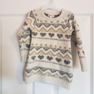 Cute heart fairesisle toddler sweater dress